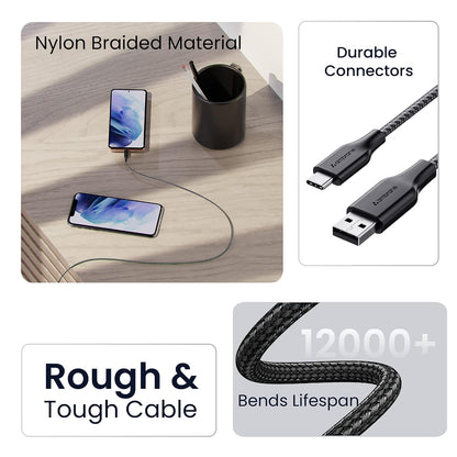 Ambrane RCT-15 (A) Fast Charging Type C Cable 3A 1.5m