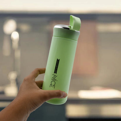 6955 Outdoor Sport Water Bottle 400ml Leak Proof Bpa-free For Travel Cold And Hot Water Glass Water Bottle With Daily Water Intake For Gym And Children .