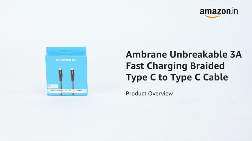 Ambrane RCT-15 (A) Fast Charging Type C Cable 3A 1.5m